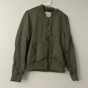 Army green zip up jacket